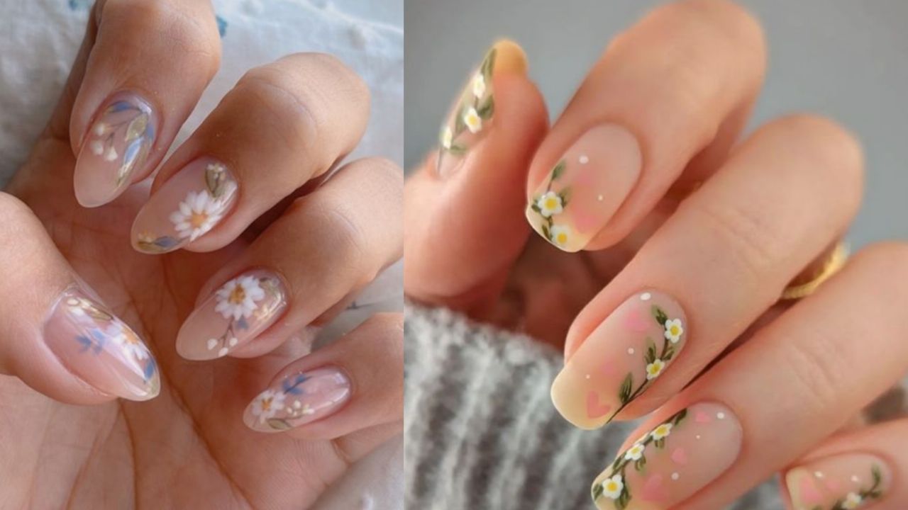 Uñas con diseño de flores la opción ideal para quienes aman la