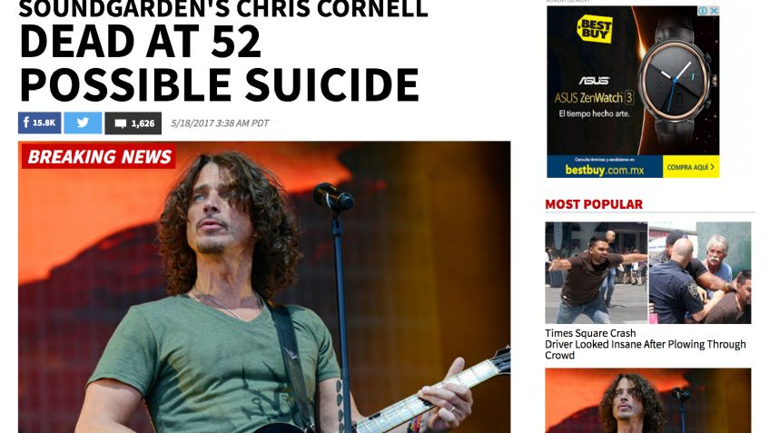 Confirman suicidio de Chris Cornell