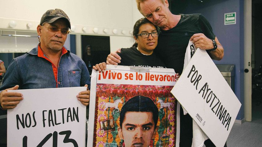 FOTOS: Sting se reúne con padres de Ayotzinapa