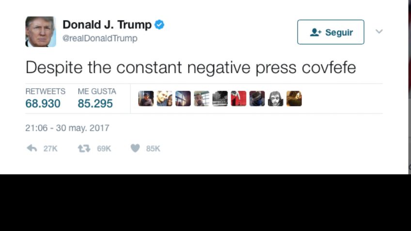 Buscan documentar tuits de Trump con propuesta de ley "Covfefe"