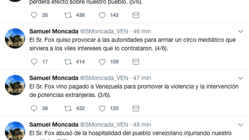 Gobierno de Venezuela declara persona no grata a Vicente Fox