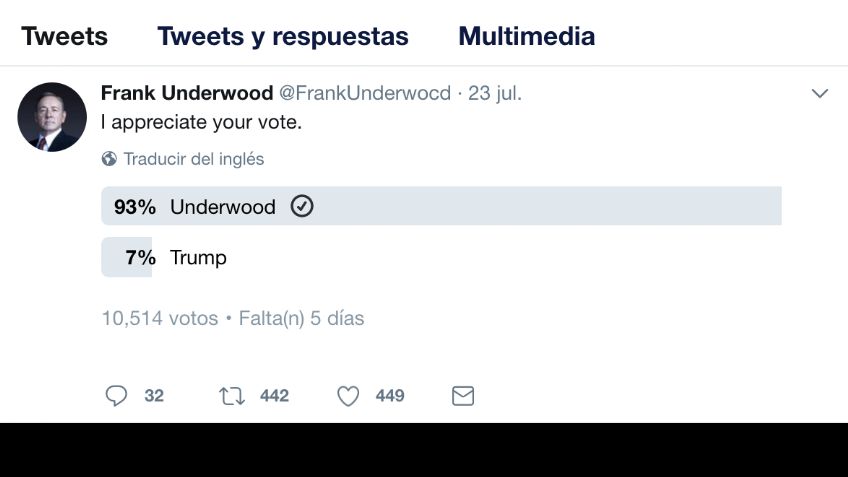 Frank Underwood está haciendo pedazos a Donald Trump en encuesta