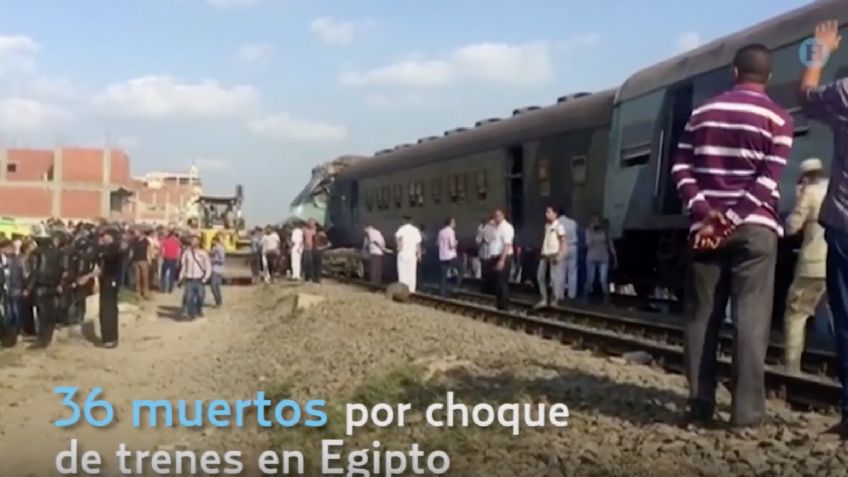 Choque de trenes en Egipto deja 36 muertos