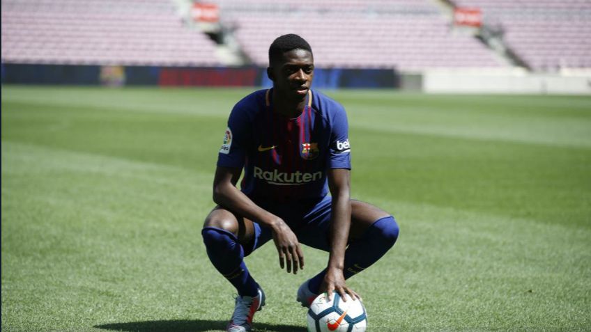 Dembélé presentado con el Barcelona luego de unos "tropiezos"