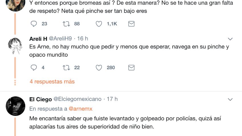 Arne aus den Ruthen se mofa de Marco Antonio Sánchez y provoca indignación en Twitter