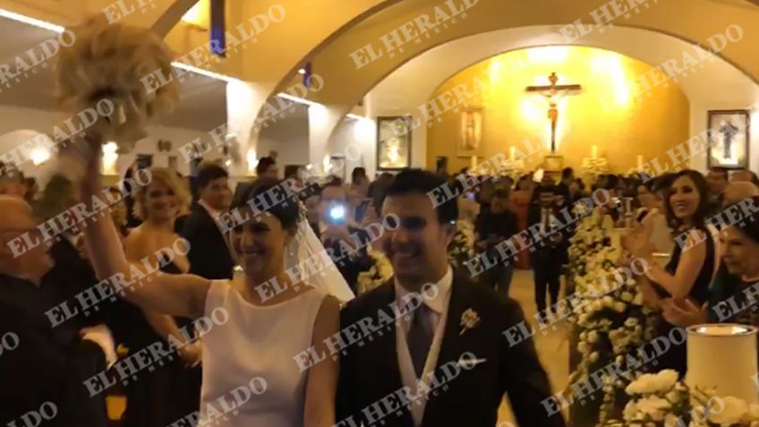 Checo Pérez y Carola Martínez ya son marido y mujer