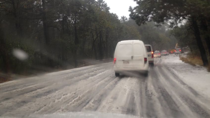 VIDEO Granizada sobre la Picacho-Ajusco en Tlalpan