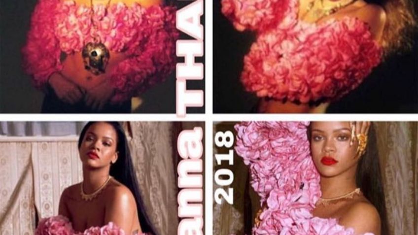 Thalía sugiere que Rihanna le copió su look 'flower power”: FOTOS