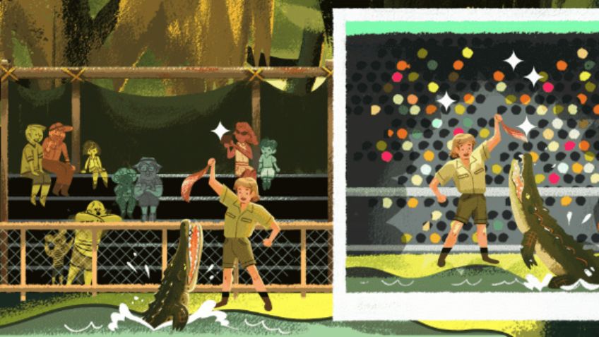 Google dedica su doodle de este viernes a Steve Irwin, "El cazador de cocodrilos"