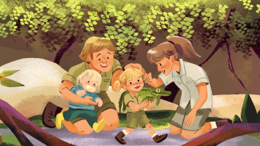 Google dedica su doodle de este viernes a Steve Irwin, "El cazador de cocodrilos"