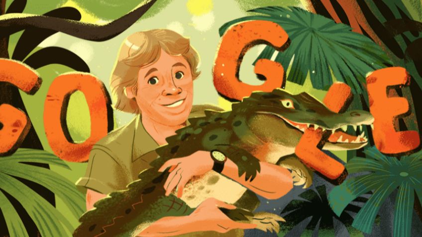 Google dedica su doodle de este viernes a Steve Irwin, "El cazador de cocodrilos"