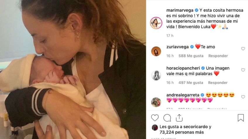 ¡Bienvenido Luka! Zuria Vega presenta a su bebé en redes sociales