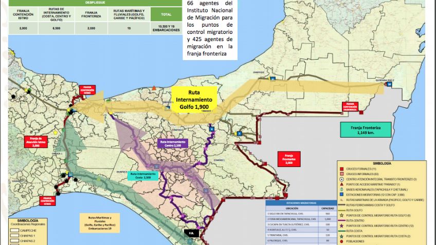 Así es el despliegue de los 10 mil 500 elementos de la Guardia Nacional en la frontera sur: MAPA