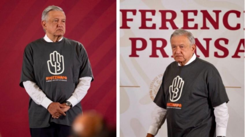 La razón por la que AMLO usó una playera de los 43 normalistas de Ayotzinapa