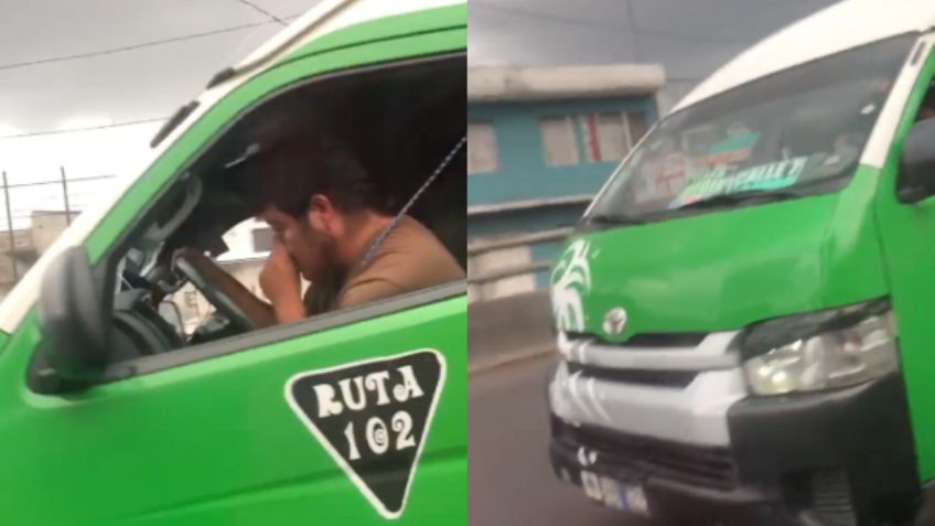 Exhiben a chofer de combi "moneándose" mientras lleva pasajeros: VIDEO