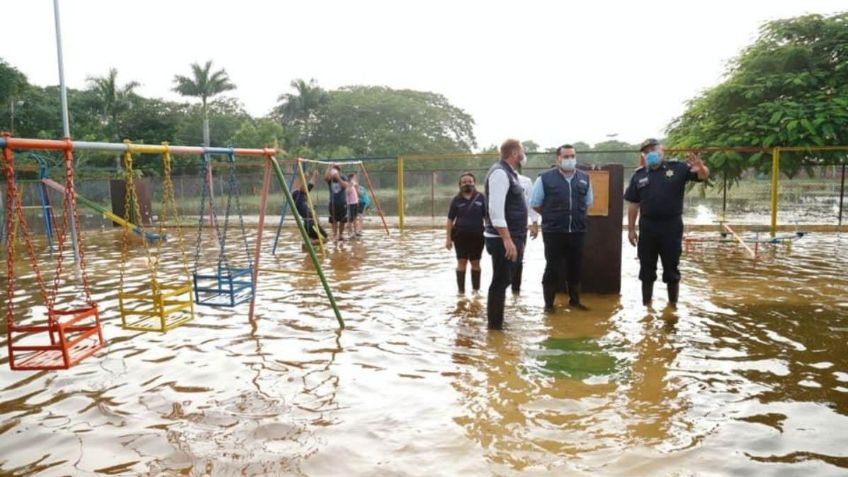 Autoridades atienden inundaciones en Mérida a una semana del paso de "Delta"