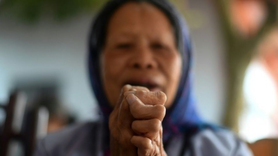 Mujer enferma de lepra. Foto: AFP