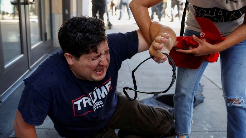 Agreden a simpatizantes de Donald Trump durante manifestación en San Francisco