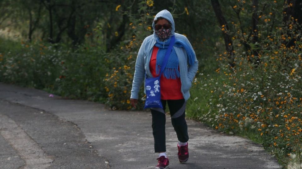 Una mujer se cubrió del frío ocasionado por las bajas temperaturas en la capital. FOTO: GRACIELA LÓPEZ /CUARTOSCURO.COM