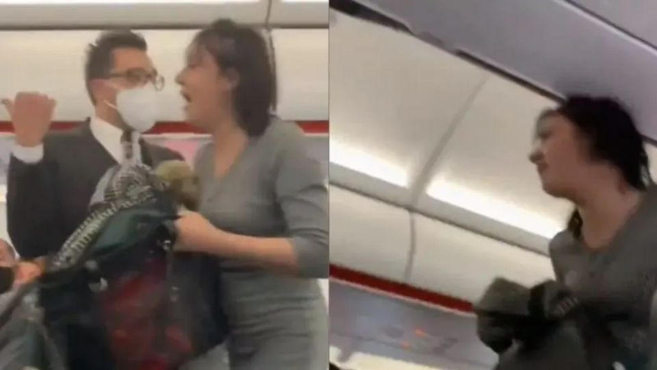 La mujer fue expulsada del vuelo por no portar cubrebocas. Foto: Especial