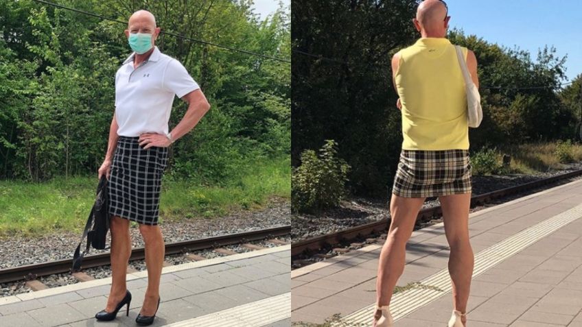 ¡Busca romper estereotipos! Hombre usa FALDAS y zapatillas para asistir al trabajo: FOTOS