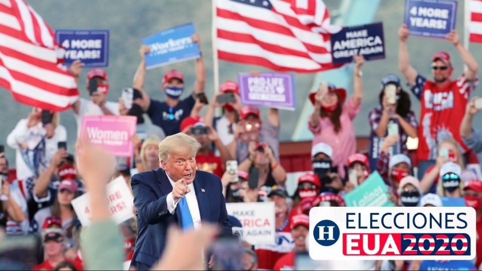 APOYO. El presidente Trump estuvo en un mitin de campaña en Carson City, Nevada. Foto: AP