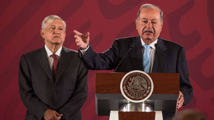 Carlos Slim se reúne por segunda ocasión con AMLO en Palacio Nacional