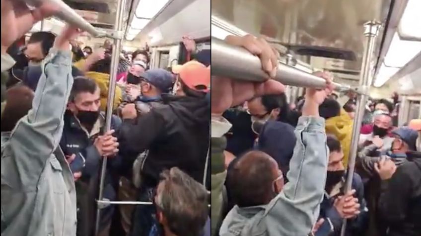 VIDEO VIRAL: En plena pandemia y con el vagón repleto, usuarios desatan riña dentro del Metro