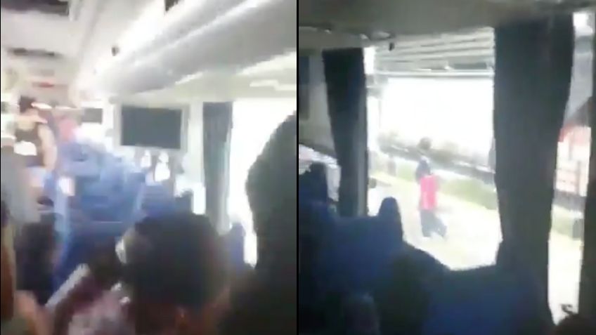 VIDEO: Así fue agresión contra un autobús de pasajeros en la caseta de Alpuyeca en Cuernavaca