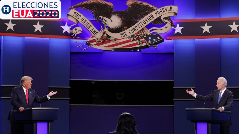 Donald Trump y Joe Biden durante el debate. Foto: AFP