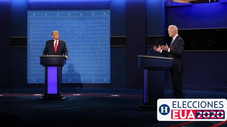 Donald Trump y Joe Biden durante el debate. Foto: EFE