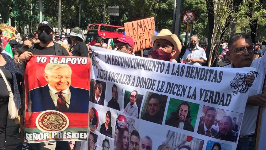 #MarchadelMillon: Simpatizantes de AMLO y la 4T llegan al Ángel para partir al Zócalo capitalino