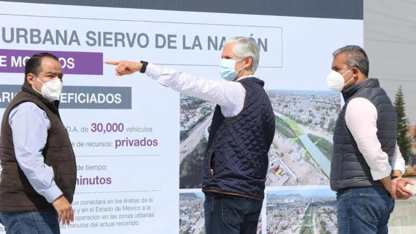 Alfredo Del Mazo supervisa obra de autopista "Siervo de la Nación" en Ecatepec