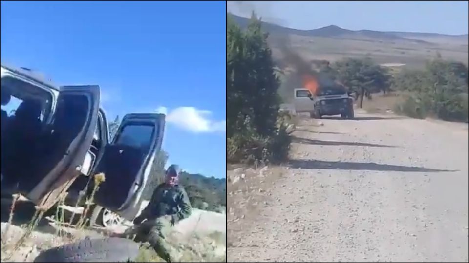 Las imágenes muestran el fuerte enfrentamiento en territorio zacatecano. Foto: Especial