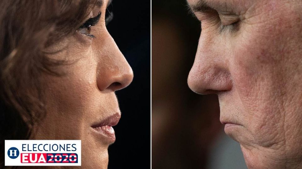 ENCUENTRO. Kamala Harris y Mike Pence estarán separados por barreras de plexiglás en el debate en la Universidad de Utah. Foto: AFP