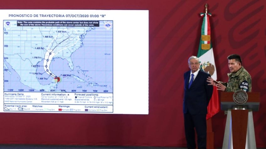 Huracán Delta se degrada de categoría 4 a 2 en últimas horas, informa Marina