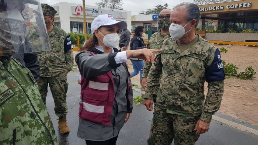 Mara Lezama supervisa afectaciones en Cancún por huracán Delta