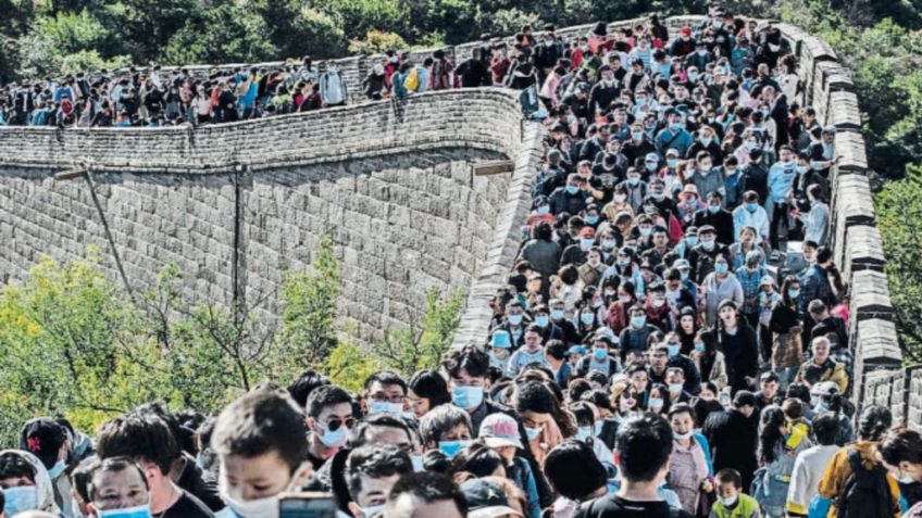 Multitudes abarrotan la muralla china en plena pandemia por festividades: FOTOS