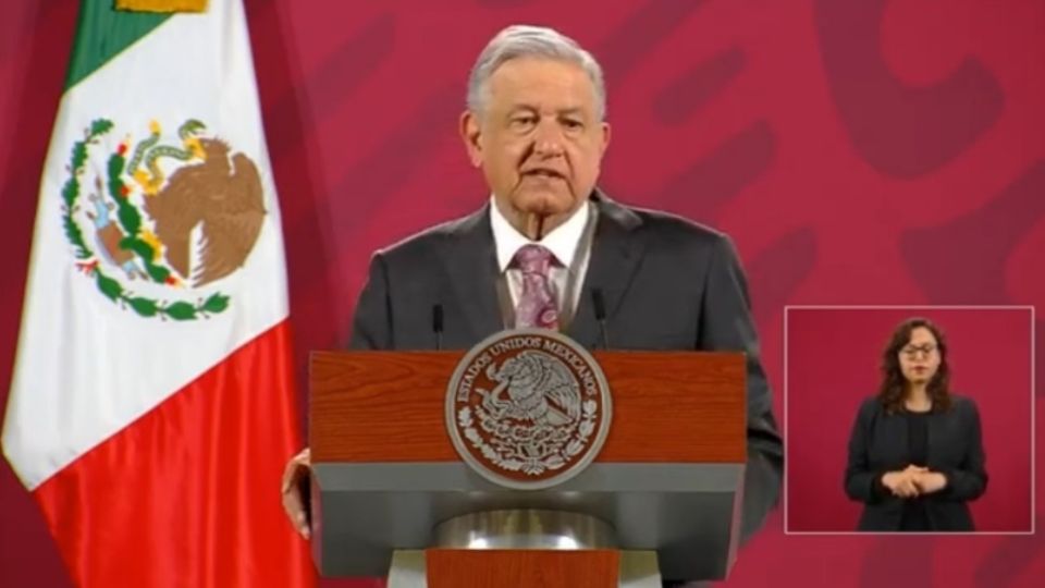 El presidente López Obrador desde La Mañanera de este jueves. Foto: Especial