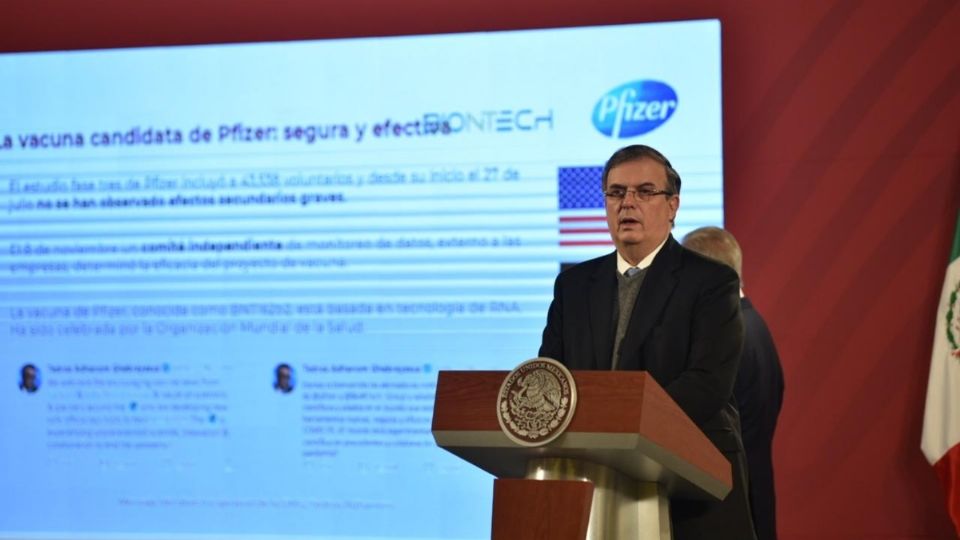 El canciller Ebrard habló del tema de las vacunas desde la conferencia matutina. Foto: Daniel Ojeda