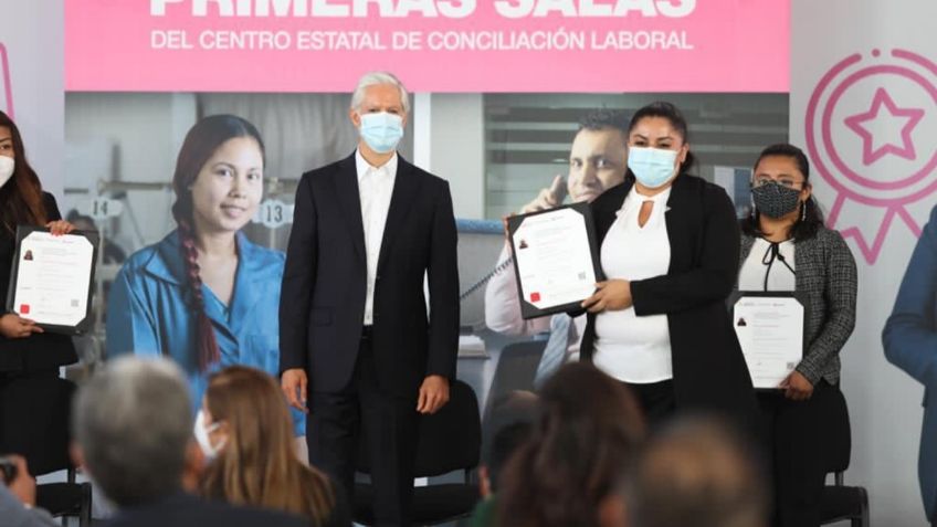 Alfredo Del Mazo inaugura primera sala del centro estatal de conciliación laboral