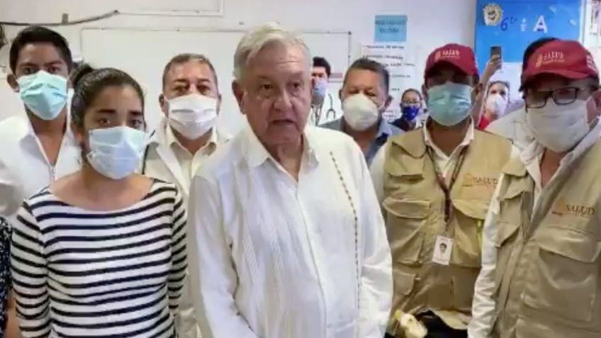 AMLO visita albergue en Macuspana; agradece a las personas por sus donaciones VIDEO