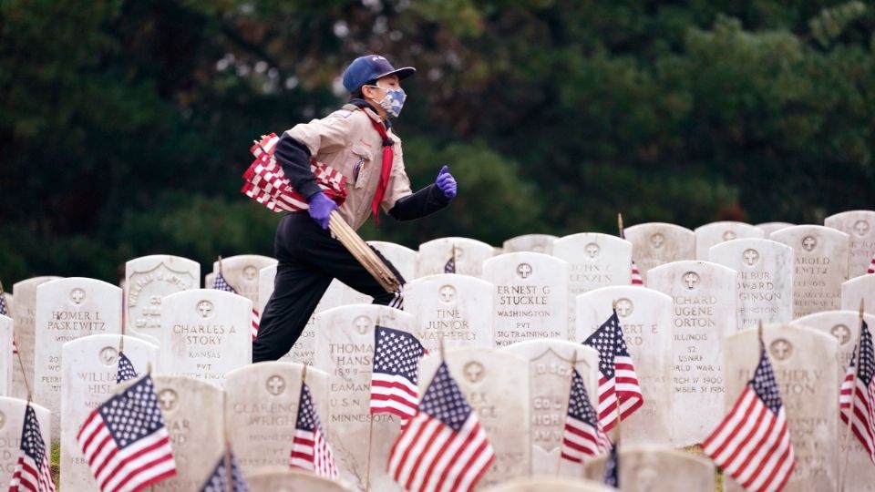 Seattle. Los scouts participaron en el día de los veteranos en Estados Unidos. Foto: AP