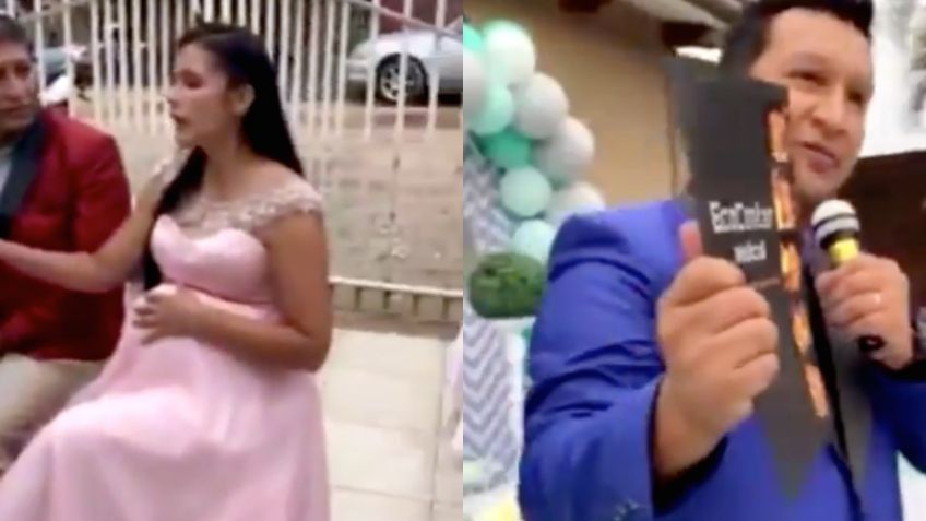 Hombre expone INFIDELIDAD de su esposa embarazada en fiesta de aniversario: VIDEO