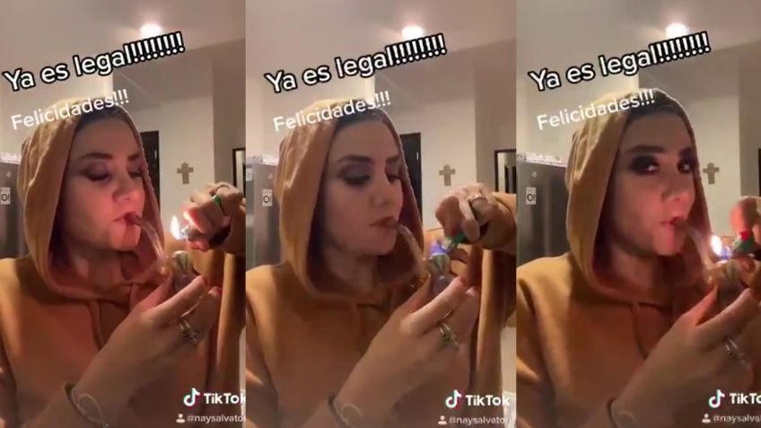 "¡Ya es legal!" Diputada fuma pipa para festejar despenalización de la marihuana y TikTok le cierra su cuenta