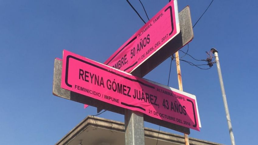 Renombran calles en Tamaulipas para recordar a víctimas de feminicidios