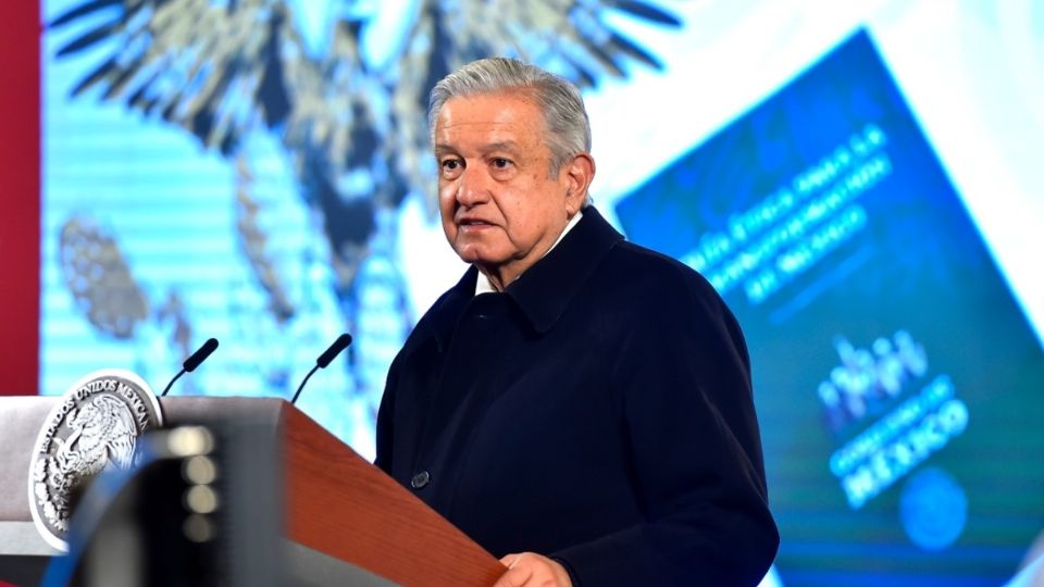 El presidente López Obrador desde la conferencia en Palacio Nacional. Foto: Presidencia