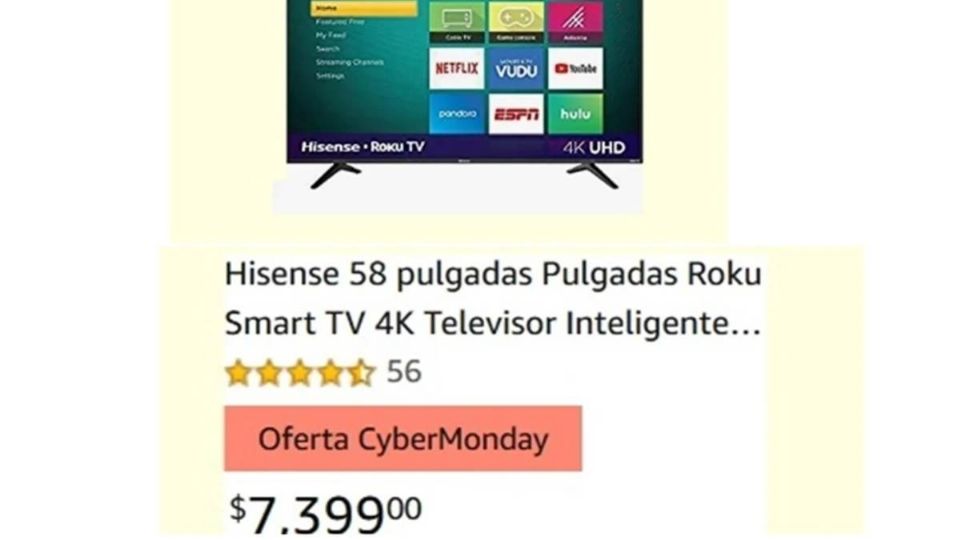 Amazon dejó esta oferta en sus televisores. Foto: Especial