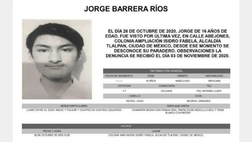 Jorge Barrera: es la segunda vez que se activa la Alerta Amber por estudiante desaparecido de la UNAM