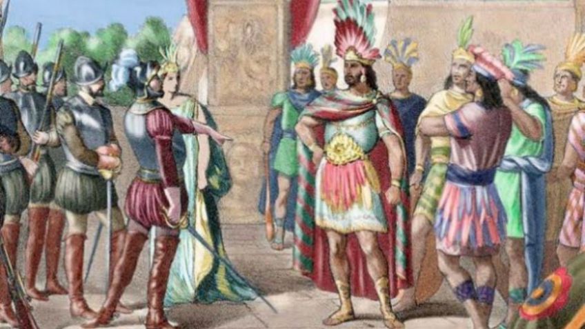 Efeméride 8 de noviembre:  Moctezuma II recibe a Hernán Cortés  en 1519